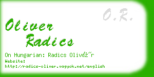 oliver radics business card